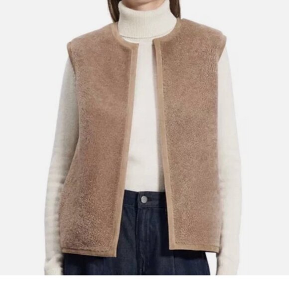 Theory Reversible Lamb Shearling Vest - Picture 1 of 11